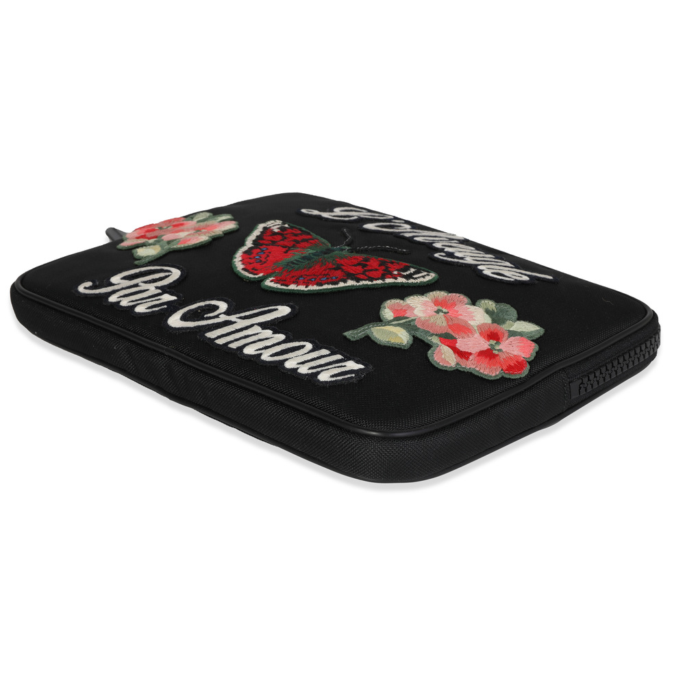 Gucci Black Embroidered Techno Canvas Pouch - Picture 7 of 7